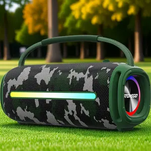 Portable Bluetooth Speaker with Hi-Fi Sound, Deep Bass, RGB Lights, TWS Stereo, Long Battery Life & USB Charging - Outdoor Wireless Speaker - Waterproof, Durable for Camping, Beach, Party & Home Use - Supports AUX/TF Card
