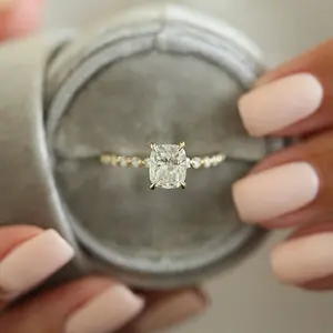 Maxine 2.0ct Cushion Cut Engagement Ring - 5A Cubic Zirconia Women's Jewelry Ring, Ideal for Proposal, Wedding, Daily Wear, Engagement Rings