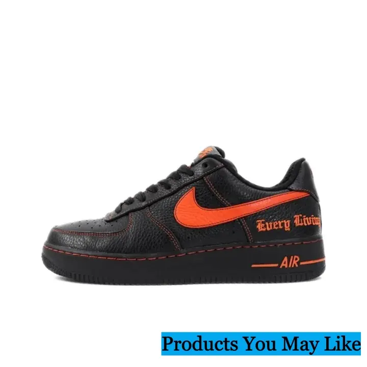 Vintage Unisex Black Pebbled-Leather Low-Top Skate Sneakers, Orange Embroidery Details, Contrast Stitching, Lace-Up Street Trainers, Exclusive Matched Shoe-Box Included