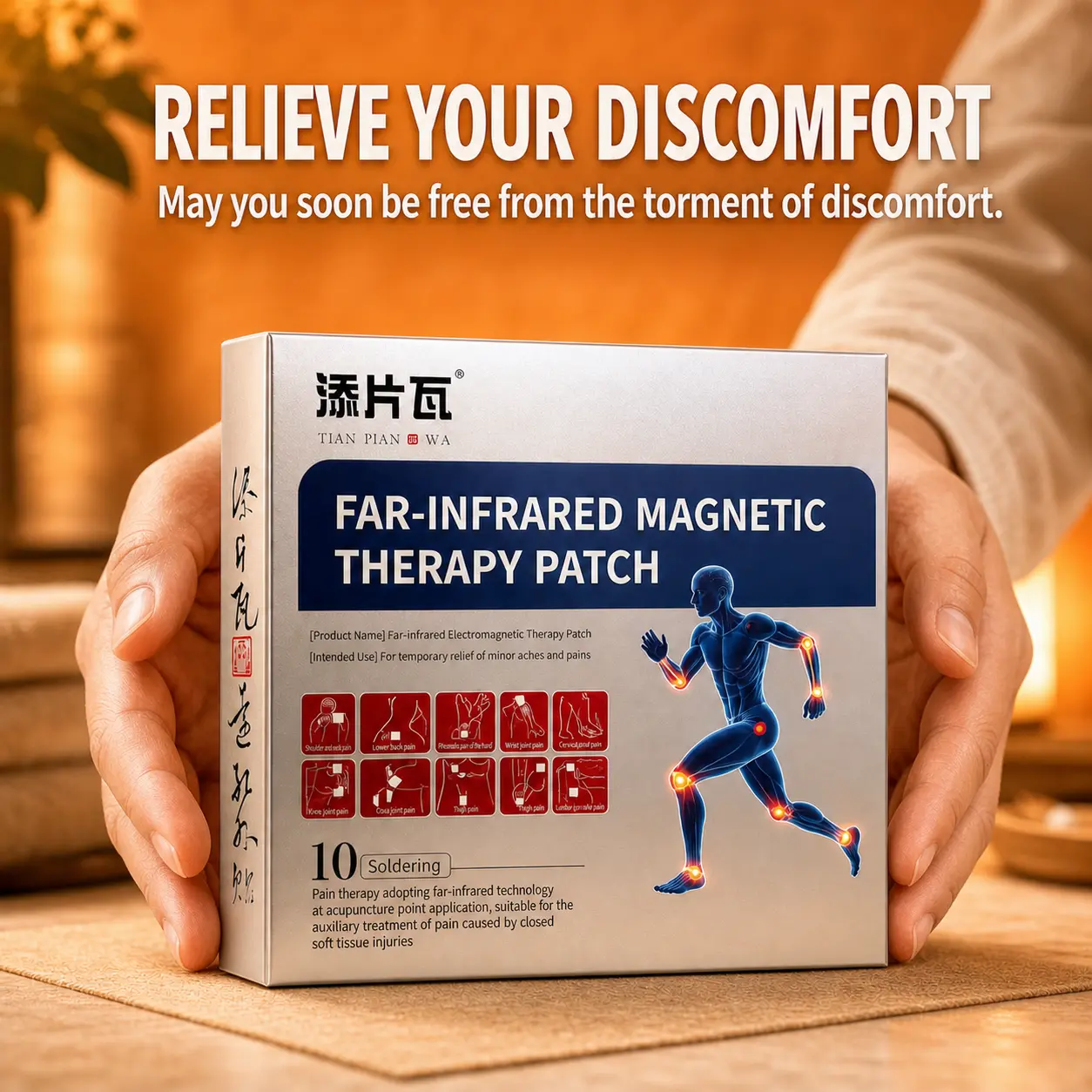 Far Infrared Body Care Patch, Magnetic Adhesive Patch for Muscle Relaxation, Outdoor Work, Fitness and Daily Use