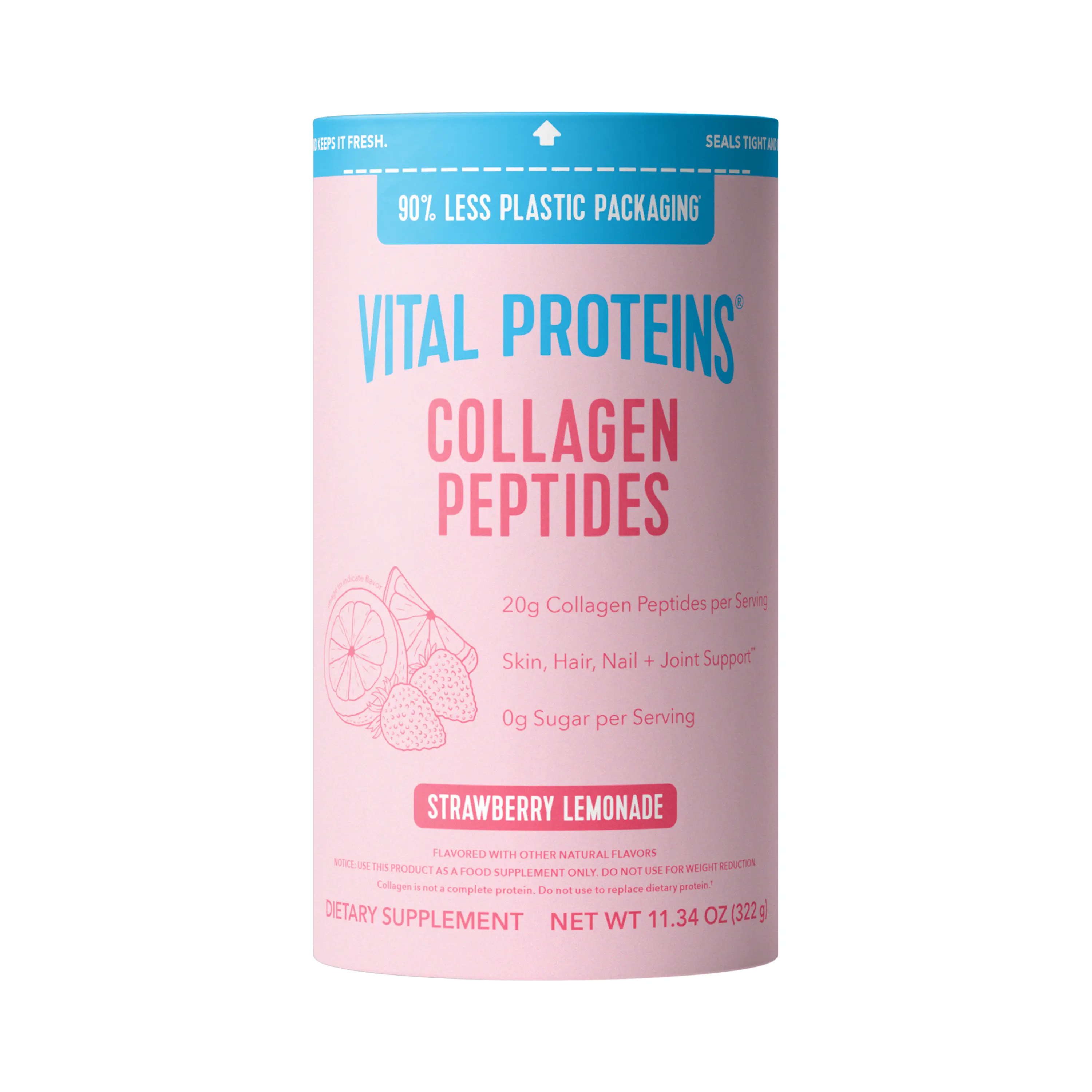 Vital Proteins Collagen Peptides Powder, Promotes Hair, Nail, Skin, Bone and Joint Health, Strawberry Lemonade, 11oz Vital Proteins Collagen Peptides Powder, Promotes Hair, Nail, Skin, Bone and Joint Health, Strawberry Lemonade, 11oz