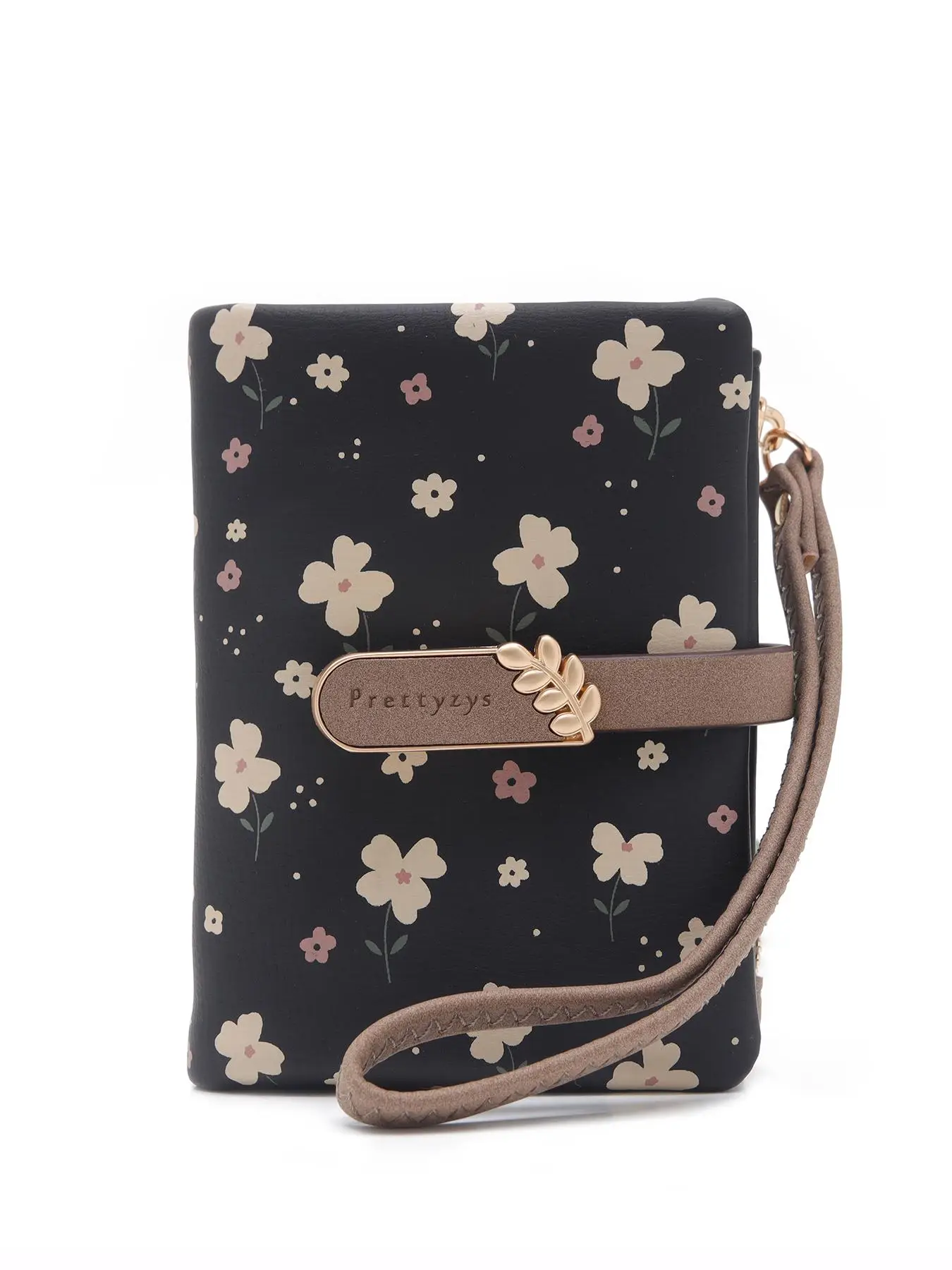 Women's Preppy Style Floral Pattern Short Wallet, Casual Trendy Zipper Short Folding Coin Coin Purse, Versatile Pu Leather Card Slots Coin Purse for D