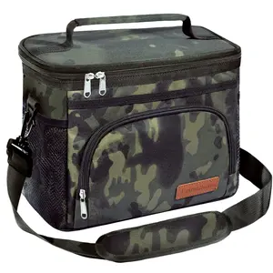Insulated Lunch Bag for Women/Men - Reusable Lunch Box for Office Picnic Hiking Beach - Leakproof Cooler Tote Bag Organizer with Adjustable Shoulder Strap for Adults-Black grey