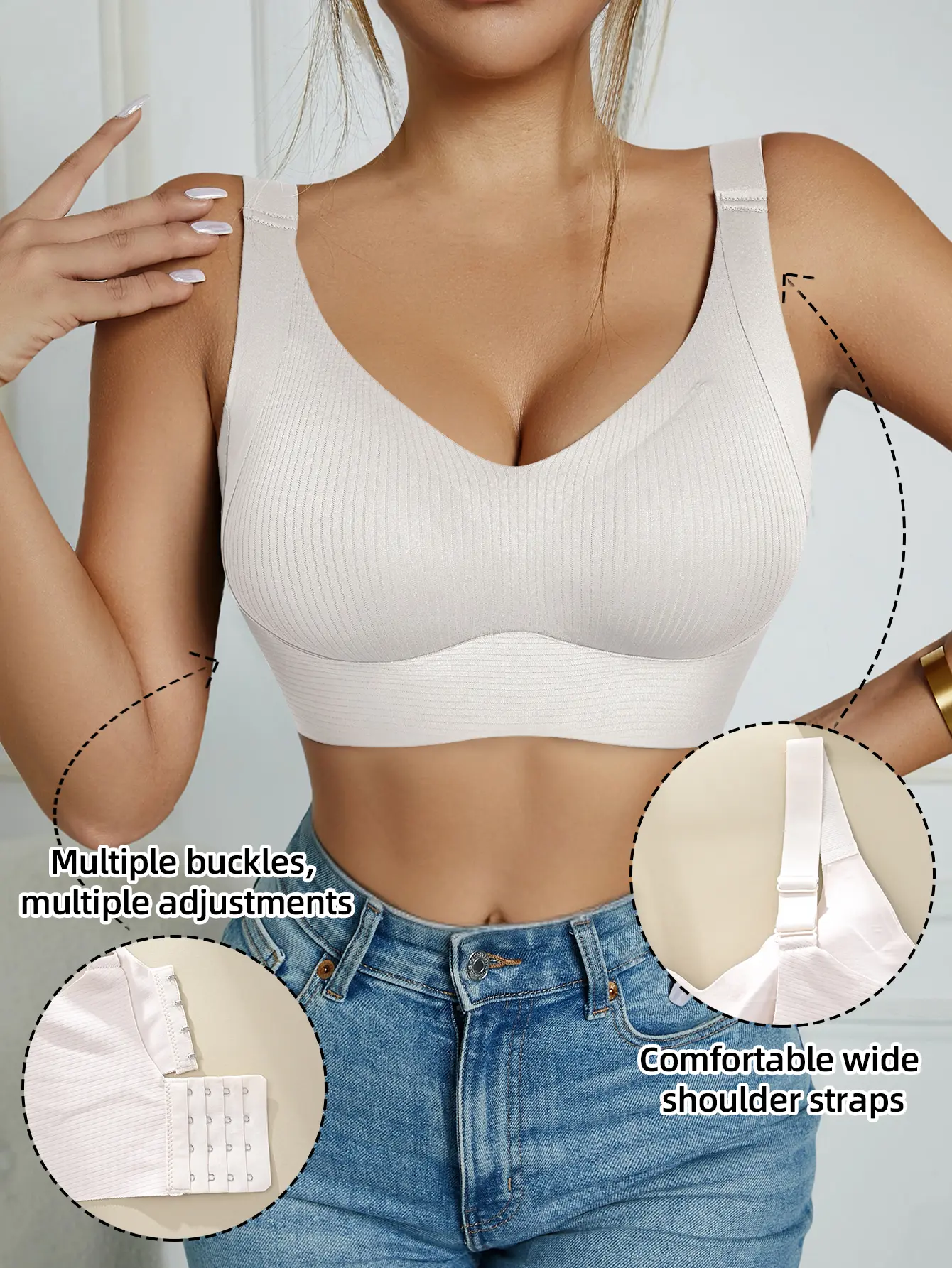 Women's Solid Wireless Bra, ComfortableBreathable Push Up Bra, Softness Lightweight,Lingerie for All Seasons, Pushbra Everyday Bridal Bridal