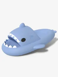 Shark Slides For Women And Men Novelty Soft Slippers Open Toe Shark Sandals Cushioned Cloud Pillow Slides Beach Pool Shower Cruise Slippers With Comfy Cushioned Thick Sole Footwear