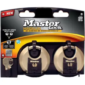 Master Lock 809055 2-0.75 in. Disc Padlock - Pack of 2