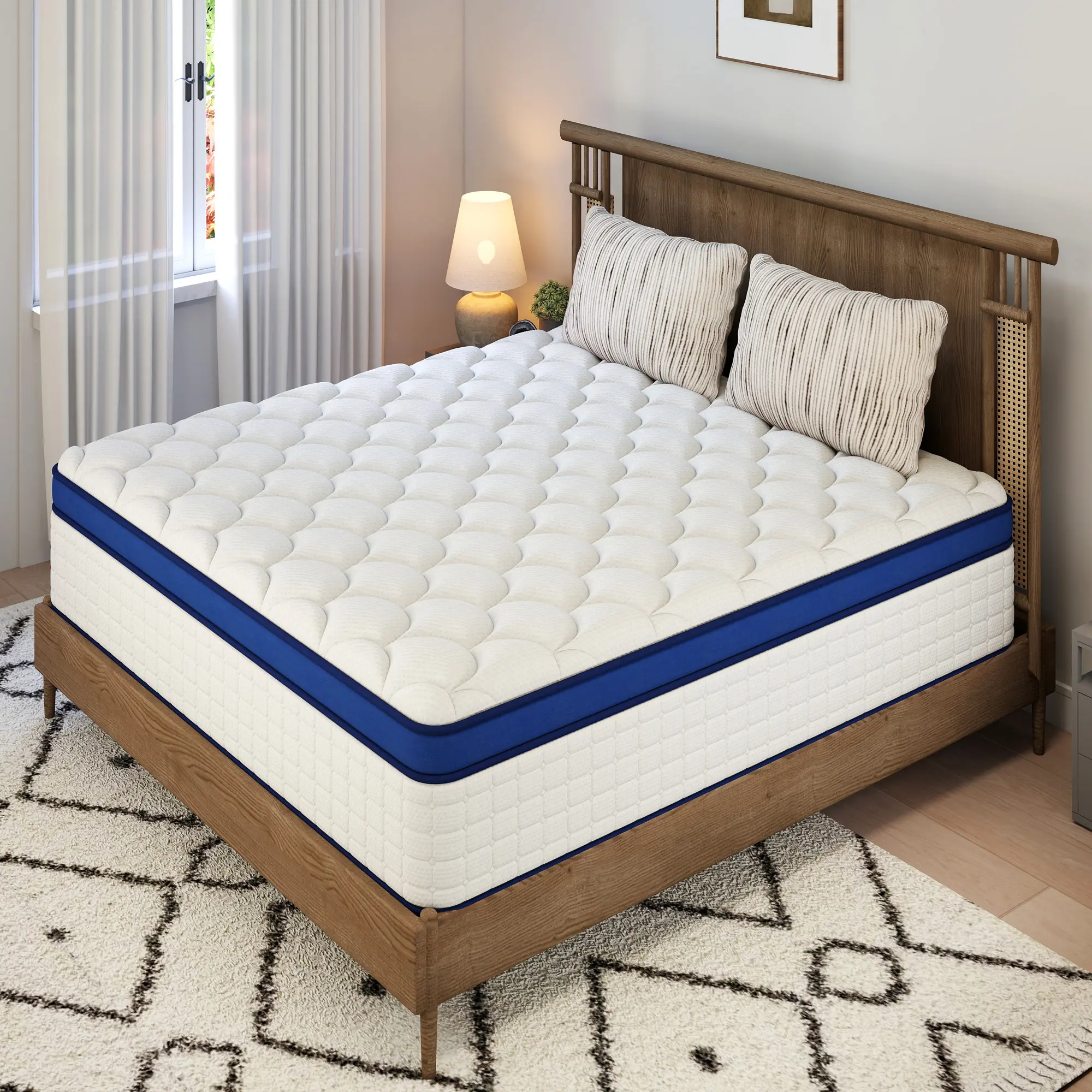 【Homemakeover】Korlovy Gel Memory Cool Mattress in a Box - 12"/14" Queen Size Mattress, Cooling Technology, Motion Isolation, Reinforced Edge Support, Airflow Cover, Less Partner Roll (Twin, Full, King Sizes)