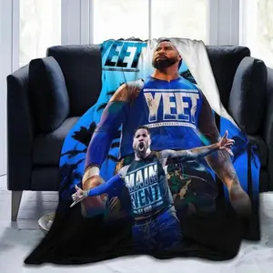 Soft Comfortable Funny Throw Blanket Jey Wresting USO Flannel Novelty Blanket,Luxury Fleece For Couch Bed Sofa Sleeping,Men Lightweight Warm Plush Air Condition Blankets