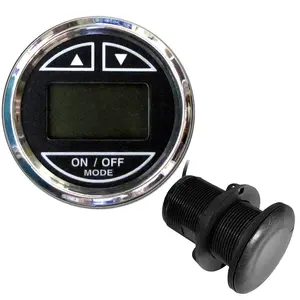 Faria Beede Chesapeake Black 2-inch Depth Sounder with Stainless Steel Bezel, Thru-Hull Transducer, Back-lit Display and Audible Water Alarms