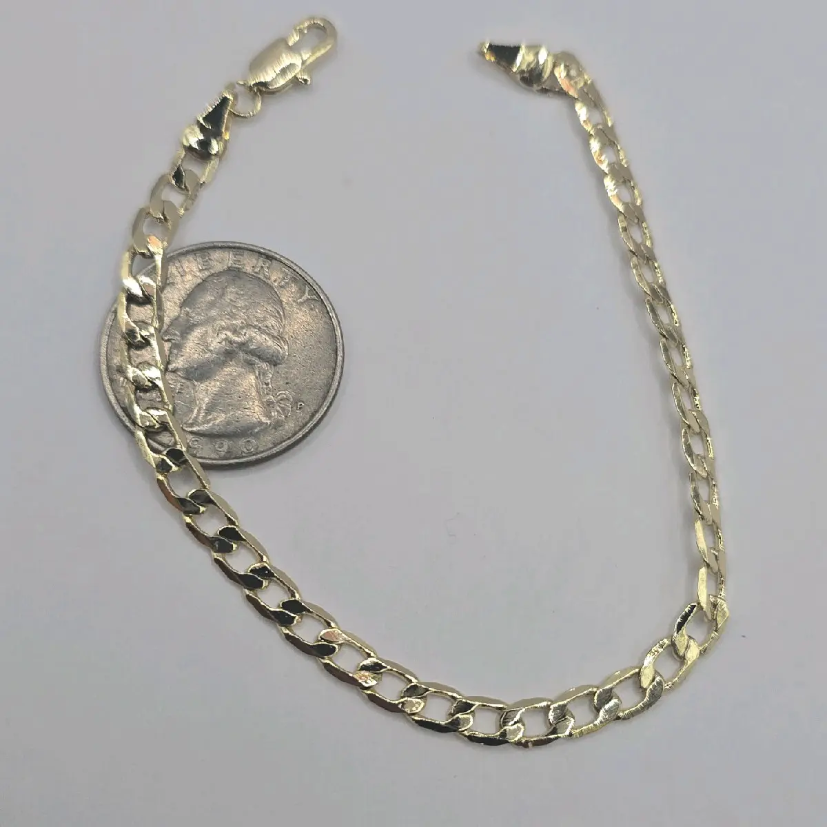 Cuban link bracelet gold-plated 4.5N 7"inches small adults 19cm