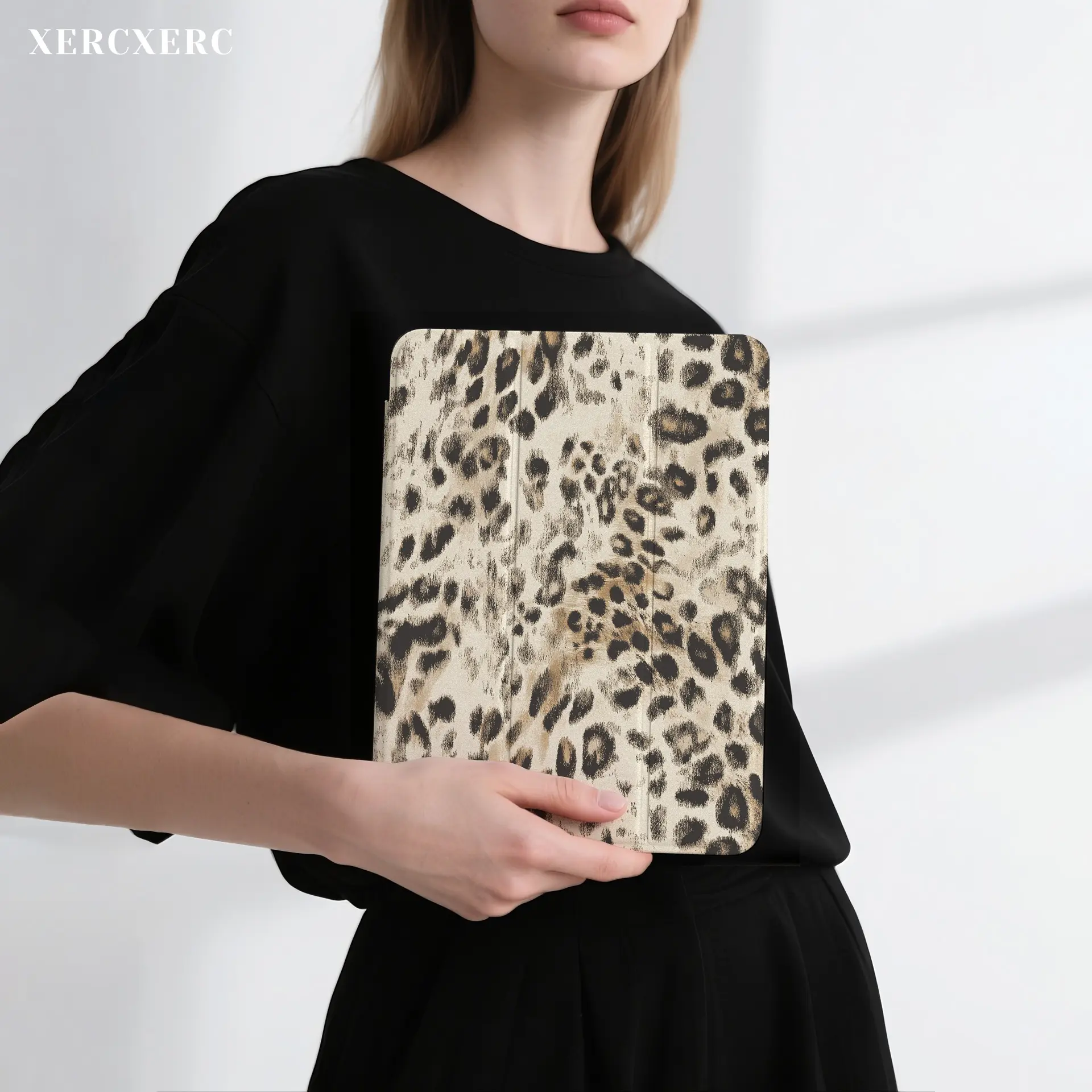 iPad case ipad accessories Leopard Print iPad Case - PU Flip Cover TPU Soft Shell, Tri - fold Stand, Pen Holder, Shockproof Drop - proof Auto Wake Sleep for iPad Air 11inch/a16, 9th/10th/11th Gen, Fall, Back to School, Gift