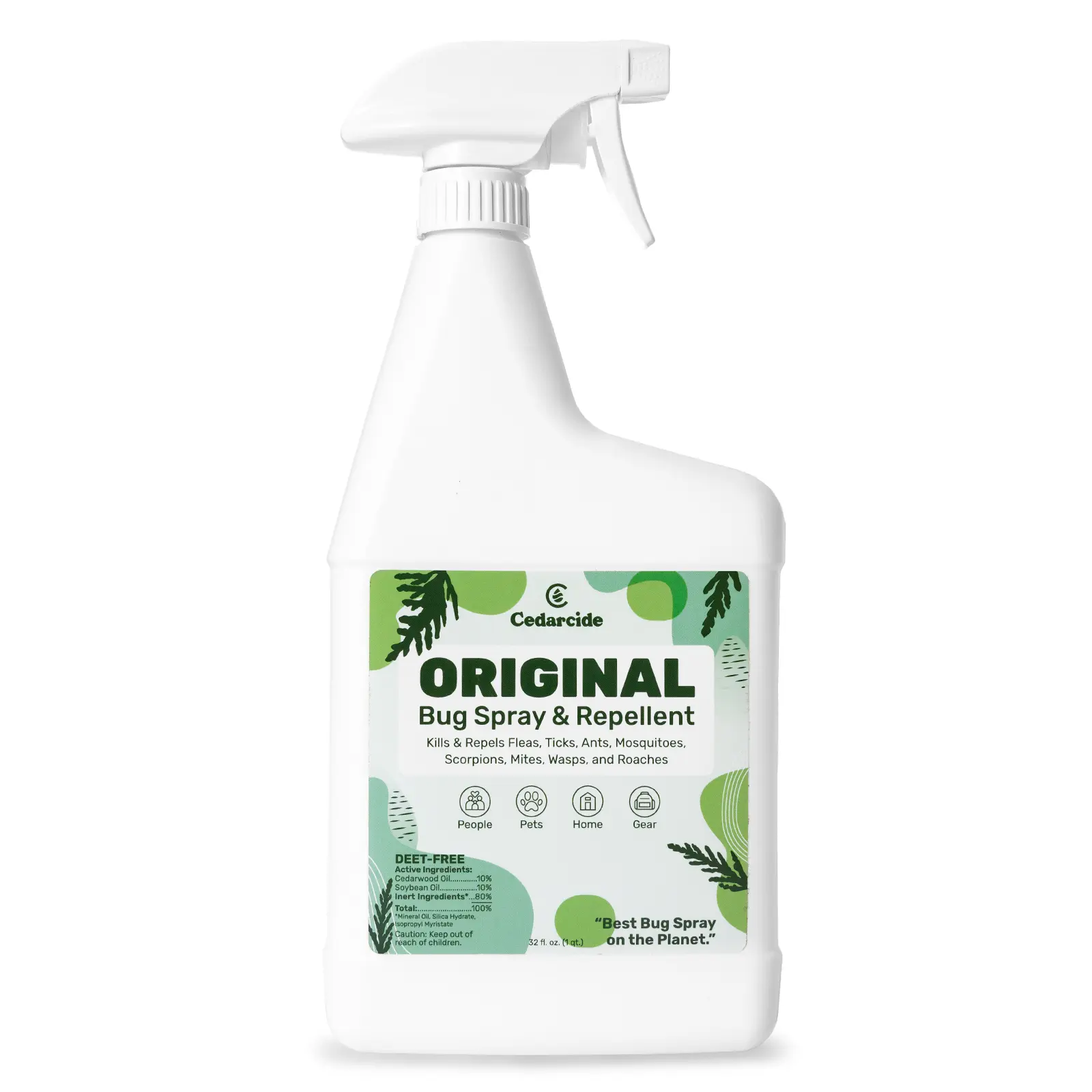 Cedarcide Original Bug Spray | Repel & Kill Ticks, Mosquitoes, Fleas, Ants & Chiggers | for use on People, Pets & Home | Natural Cedar Oil | Eco-Friendly