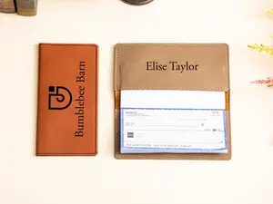 Personalized Checkbook Cover, Checkbook Cover with a Personal Touch, Professional Leather Wallet with Engraved Name or Logo, Custom Engraved Checkbook Cover, Leather Checkbook Cover, Graduation Gift, Checkbook Case, Checkbook Wallet