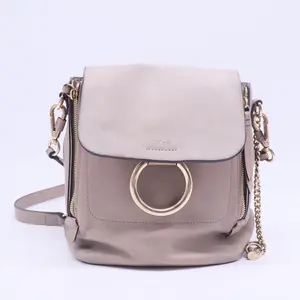 Pre-owned Chloé leather Backpacks Chloe Motty Grey Leather/Suede Small Faye Backpack Bag Twins B20656