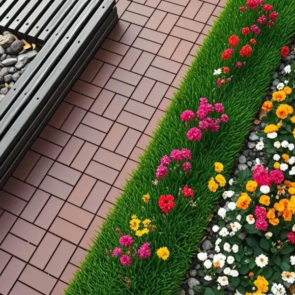 Polypropylene Plastic Interlocking Deck Tiles, 44-Pack 12"x12" Square Waterproof Easy-to-Install Rigid & Won’t Slide Strong Load-Bearing All-Weather Patio Decking Tiles for Outdoor Balcony & Indoor Use, All Weather Use