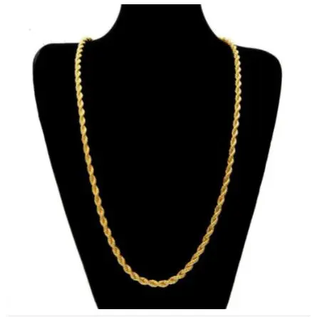 2mm Fried Dough Twists Chain Gold  24 in