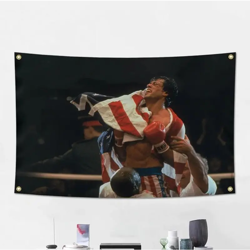 Rocky Flag Tapestry, Rocky Flag Banner Meme Flag Dorm Room Funny Tapestry, Rocky Wall Hanging for Room Decor Lightweight summerwins