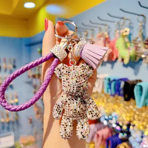 Rhinestone Teddy Bear Keychain| Bling Crystal Bear Bag Charm| Thoughtful Gift for Her| Memorable Gift for Girlfriend & Friends