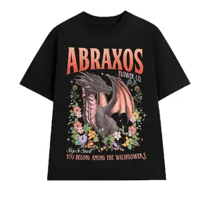 Vintage Abraxos Flower Co. Dragon Graphic Tee, Floral Dragon Lover Shirt, Magical Creature Clothing, Unisex Menswear Womenswear Top