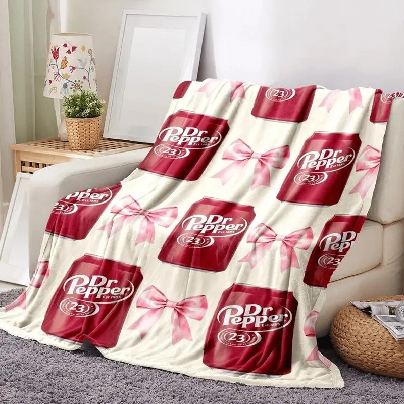 Dr. Pepper Themed Throw Blanket, 280GSM Ultra-Soft Digital Print Bedding, Machine Washable, Ideal for Sofa & Bedroom, Perfect Gift for Adults, Dr. Pepper Blanket Bedding, Throw Blankets
