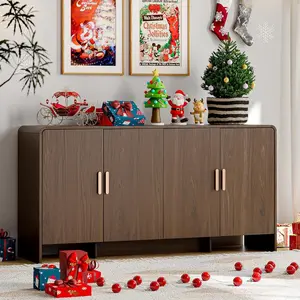 【Valentine's Day gift】ONBRILL Gorgeous 31.5"/60" Buffet Cabinet Sideboard with Storage, Modern INS Coffee Bar Cabinet with Doors, Farmhouse Storage Cabinet with Adjustable Shelves for Living Room Kitchen Hallway,Bedroom Furniture,Christmas Gift