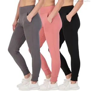 3 Pack: Women's Workout Yoga Jogger Track Pants - High Waist Running Athletic Sweatpants with Pockets (Plus)CC29HandyToolPro