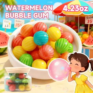 Watermelon Bubble Gum, 4.23oz/box, Juicy Watermelon Flavor, Chewy Bubble Gum for Kids & Adults, Party Favors, Office Snack Jars, Gluten-Free, Perfect for Easter Basket Fillers, Fresh Fruity Taste(Expert Exclusive)