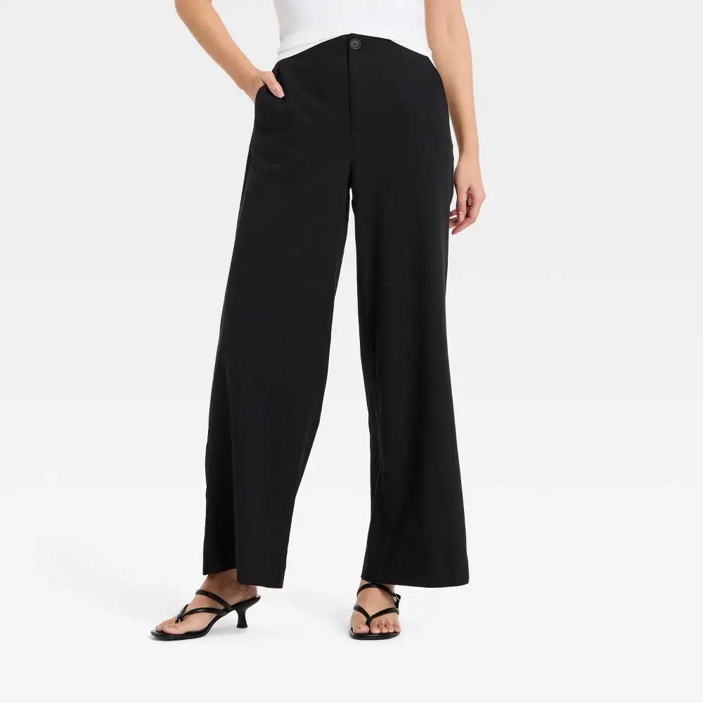 Women's Faux Linen Trousers - A