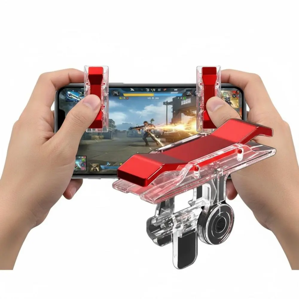 Mobile Game Shooting Controller Dual Joystick for PUBG & Fortnite with L1R1 Triggers Adjustable Sensitivity Non-Slip Grip Enhanced Aiming Rapid Movement Compatible with Multiple FPS Games Gaming Items Accessory Handheld Game Peripherals Gaming Products