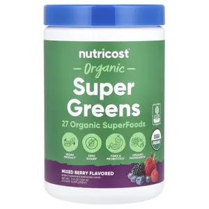Nutricost Organic Super Greens, Mixed Berry, 11.8 oz (330 g)