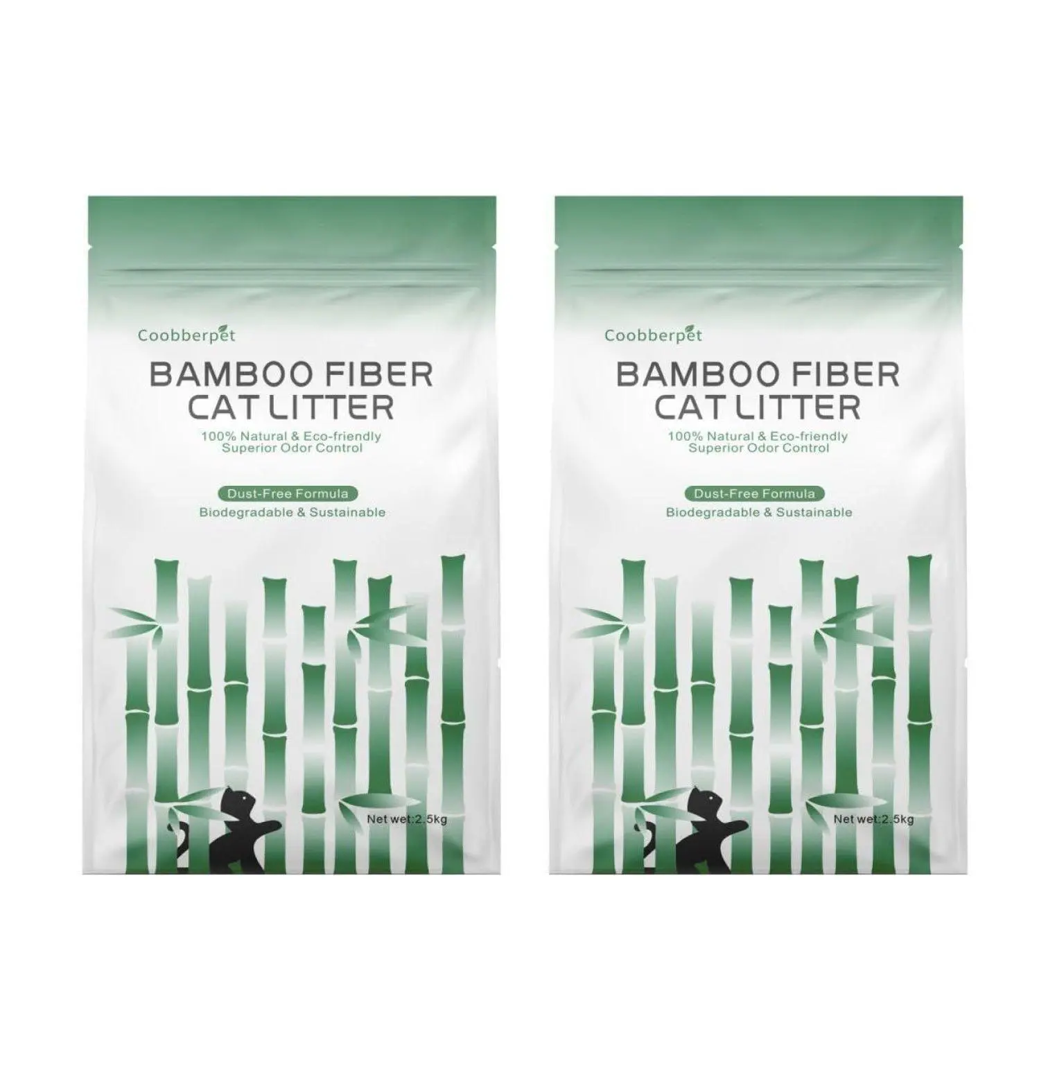 Bamboo Cat Litter 5kg, Natural Clumping Litter - Low Dust, Odor Control, Eco-Friendly Biodegradable Cat Sand for Multi-Cat Households