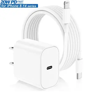 iPhone 14 13 12 Smartphone Charger Fast Charging Solution 20W PD USB C Wall Charger with 6FT Fast Charging Cable Compatible iPhone 14/13/12/11/Pro/Pro Max/Mini/Xs Max/XR/X, iPad