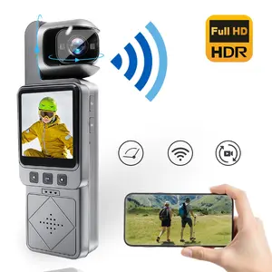  HD Video Recording Camera,Wearable Vlogging Camera,Portable Body Camera with 180° Rotation Lens & 1.35'' LCD Color Screen,Wireless WiFi Action Poket DV Camera with Motion-Detection for Outdoor Sport Skiing Cycling Hiking,Boyfriend Gift