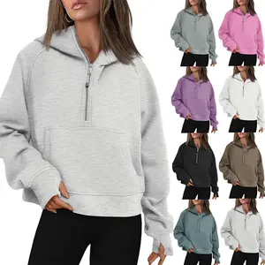 Scacto Fall Winter Hooded Zipper Thickening Sweater - Loose Fit Long Sleeve Pullover in Black Brown Green Light Ray Light Green Pink Purple White Sizes S M L XL XXL