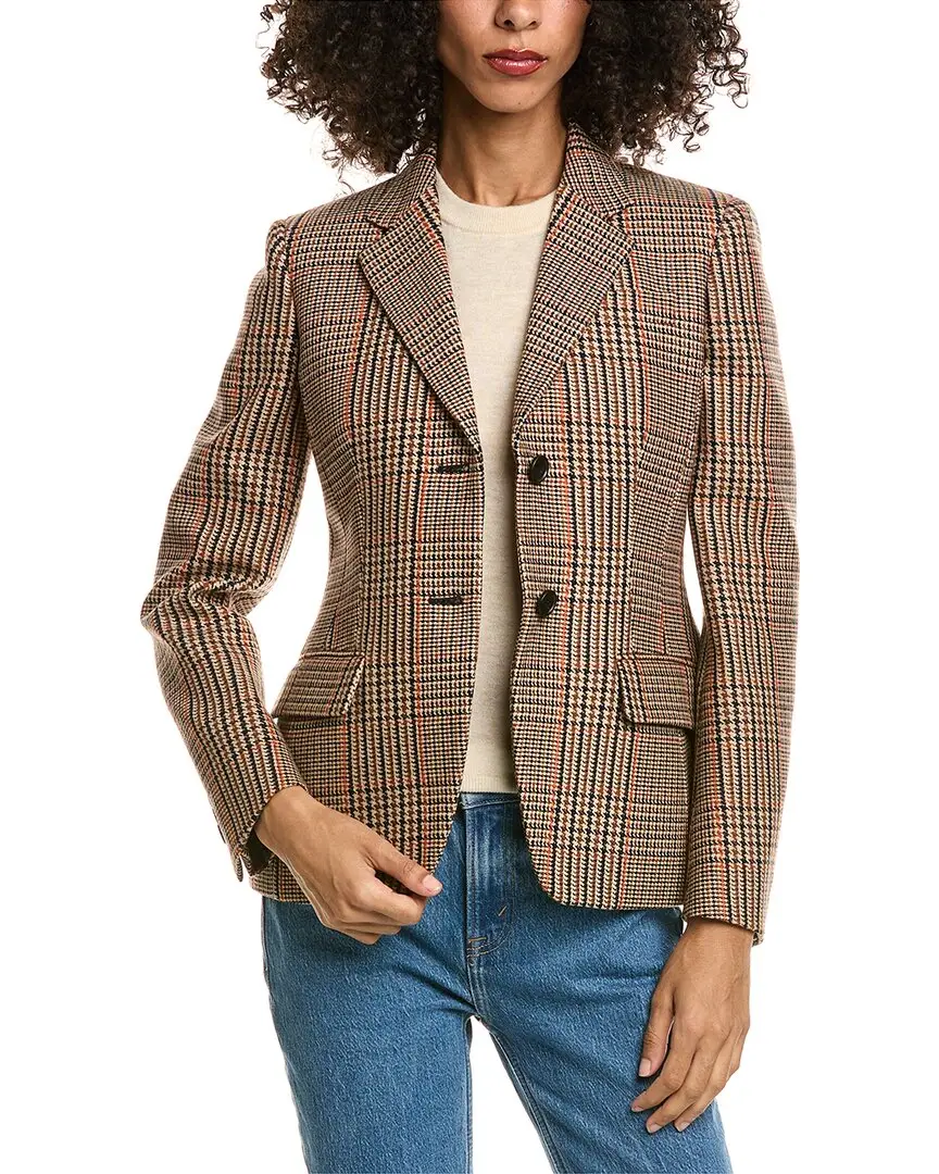 Prada Checked Wool & Cashmere-Blend Tweed Blazer