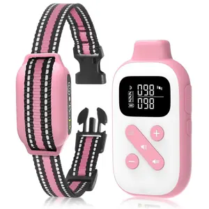 No Shock Dog Training Collar with Remote, Beep and Vibrating Collar, 2800 Ft Range, Suitable for Small Medium Large Dogs, No Prongs