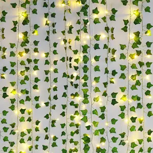 Artificial Ivy Fake Vines with CE Certified 80 LED String Lights - 12 Pack 84 FT Long Vines, Flexible Bend Silk Leaves, Lifelike Look Indoor/Outdoor Decor for Home Bedroom Wall Wedding,summervibes