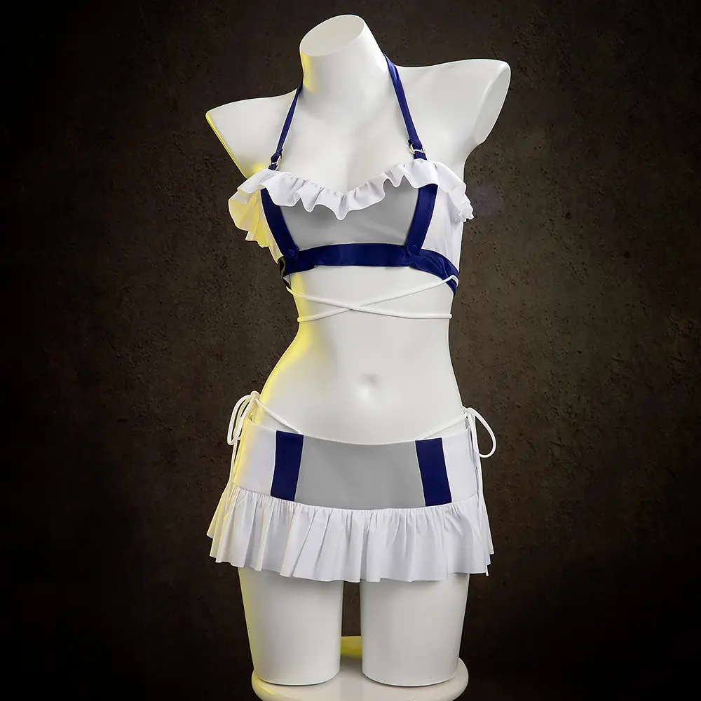 Women's Final Fantasy 7 Rebirth FF7R Tifa Lockhart Cosplay Swimsuit - Alterable Size, Gender-Bending Available, with Accessories Including Headband & Headflower