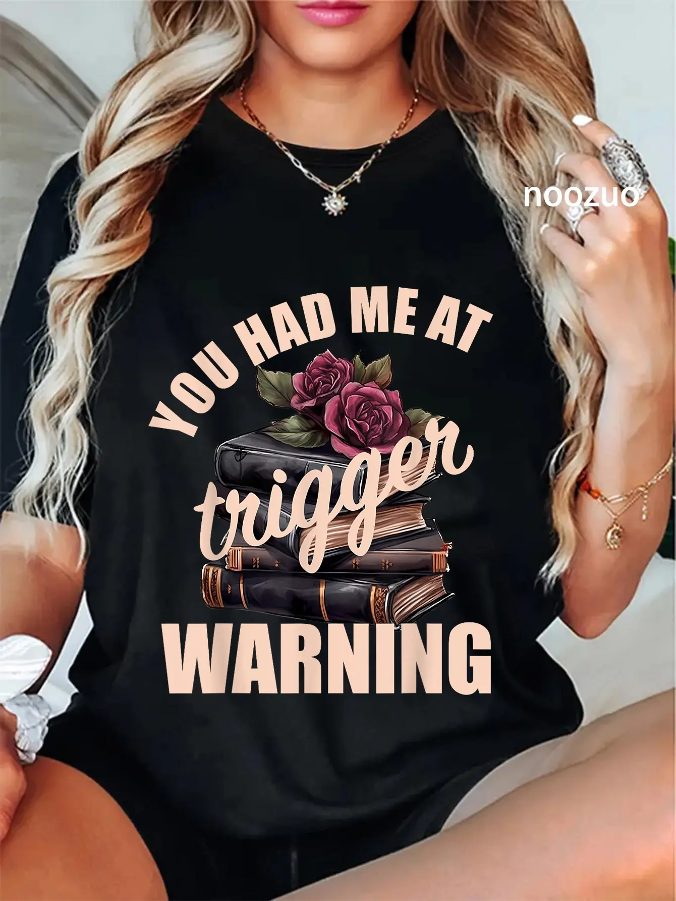 100% Cotton Spicy Books Merch Dark Romance You Had Me At Trigger Warning T-Shirt
