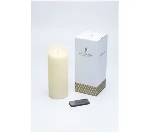 Luminara 9" Unscented Wax Flameless Candle & Re mote Control