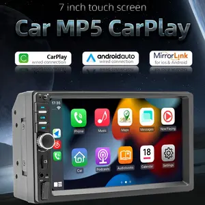 7-Inch 2DIN Vehicle Stereo Featuring Carplay, Android Auto, a Mounted Player, Compatible with USB/TF Cards, Wireless Player, And Car MP5 Multimedia System 7018, Without Battery