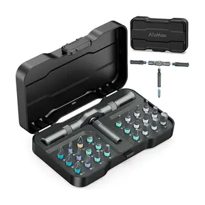 SEESE 24 in 1 Magnetic Screwdriver Set,DIY Ratchet Screwdriver Set,Detachable Assembly T Handle,Portable Precision Repair Tool Kit for PC, Bicycle, Furniture