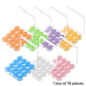 16Pcs Soft Silicone Earplugs - Moldable Wax Earplugs, Reusable Gel Earplugs, Waterproof Earplugs for Sleep/Swim/Shower/Snoring/Work/Study, Swimming Earplug