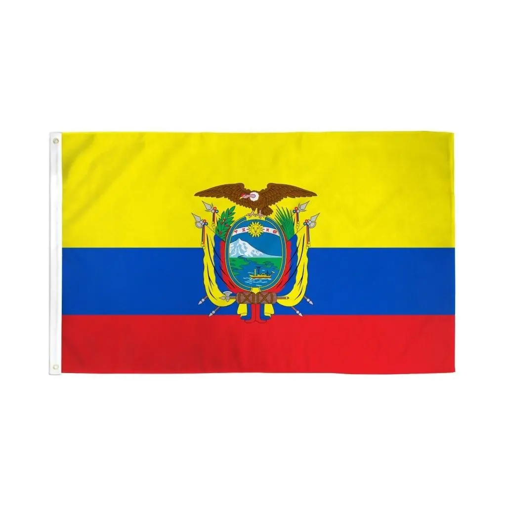 Ecuador National Flag 2x3ft Hangable Polyester Dye Sublimation Print Backdrop Banner - Home Supplies, Festive Party Decor, Header Tape Accessory