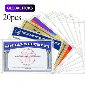 Social Security Card Protective Cover, 10/20pcs Transparent PVC Waterproof Plastic Sleeves, Suitable for Healthcare, Social Security, Business, ID & Credit Cards, Office Gadgets & ID Card Holder #GLOBAL PICKS