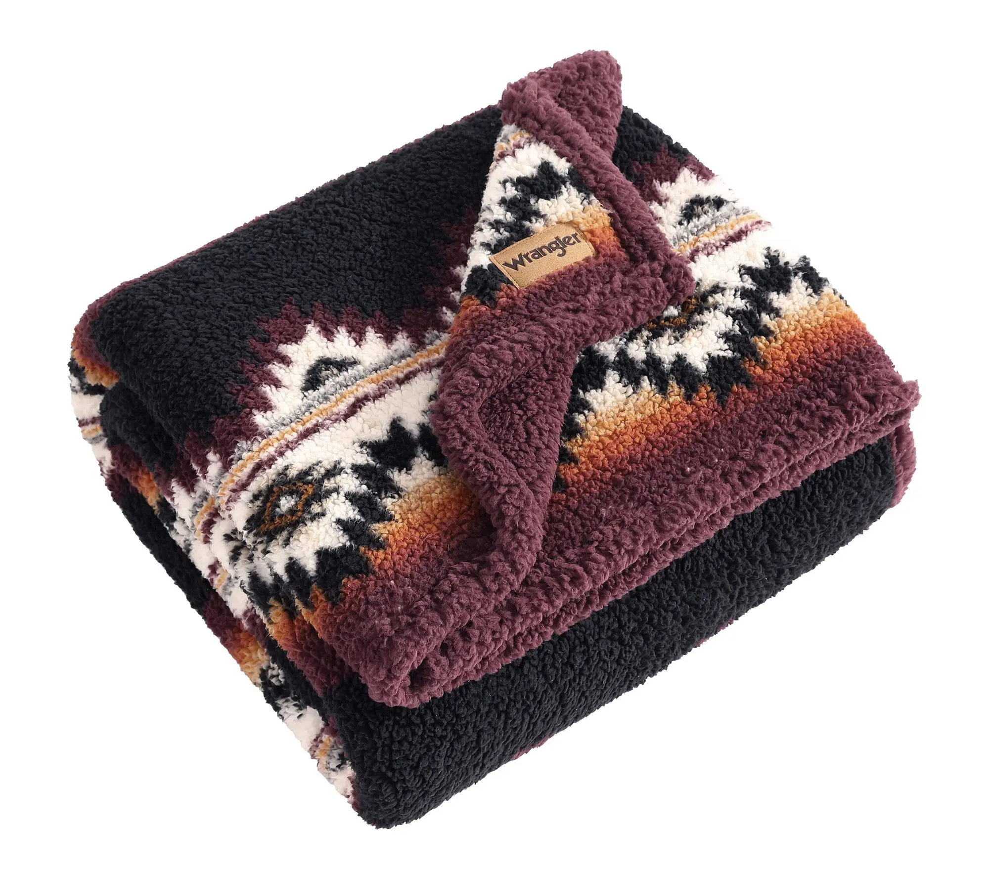Wrangler Mountain Fog Rust Sherpa 50"X70" Throw Wrangler Mountain Fog Rust Sherpa 50"X70" Throw