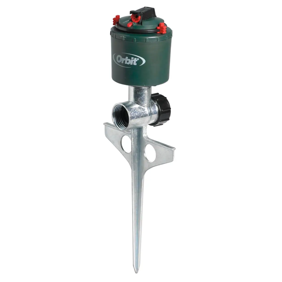 Orbit 7015479 Compact Gear Drive Garden Sprinkler Head - Plastic Head, Adjustable Spray, Full-Circle, Ground Stake Base, 5026 sq ft Coverage, Green, Outdoor Single Unit, 0.7 lbs Watering Sprinkler