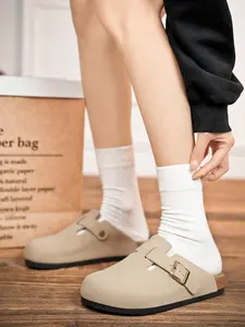 Unisex Slip-On Mules, Round Toe Comfort Design, Soft and Comfortable, Arch Support, Flexible Outsole, Casual Fashion Shoes