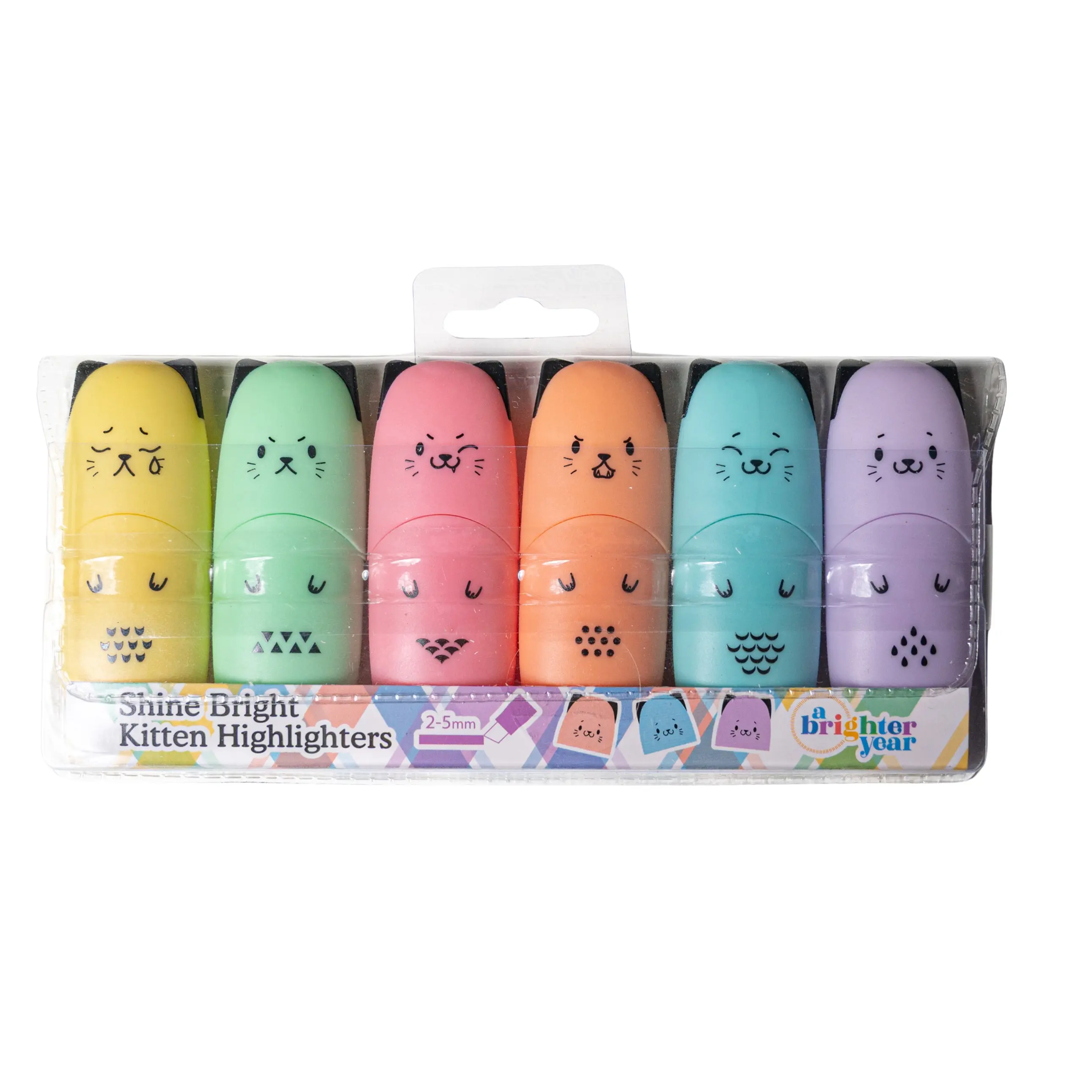 6-Pack Mini Pastel Color Marker Set - Aesthetic Felt-Tip Chisel Tip Highlighters Kit with Carrying Case, Precision for Fine/Fat Coloring, Notebook Pastel Markers for On-the-Go Users, Journaling Supplies Coloring Tool (Office Stationery Writing Tool)