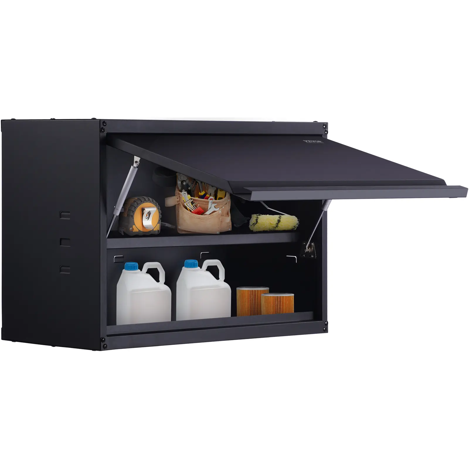 【summerfinds】VEVOR Metal Storage Cabinet, 120lbs Load Capacity per Shelf, 20'' Tall Wall-Mounted Powder-Coating Steel Garage Cabinet with Adjustable Shelf, Press to Lock & Open Door, Perfect for Office Home Garage, Adjustable Side Cabinet